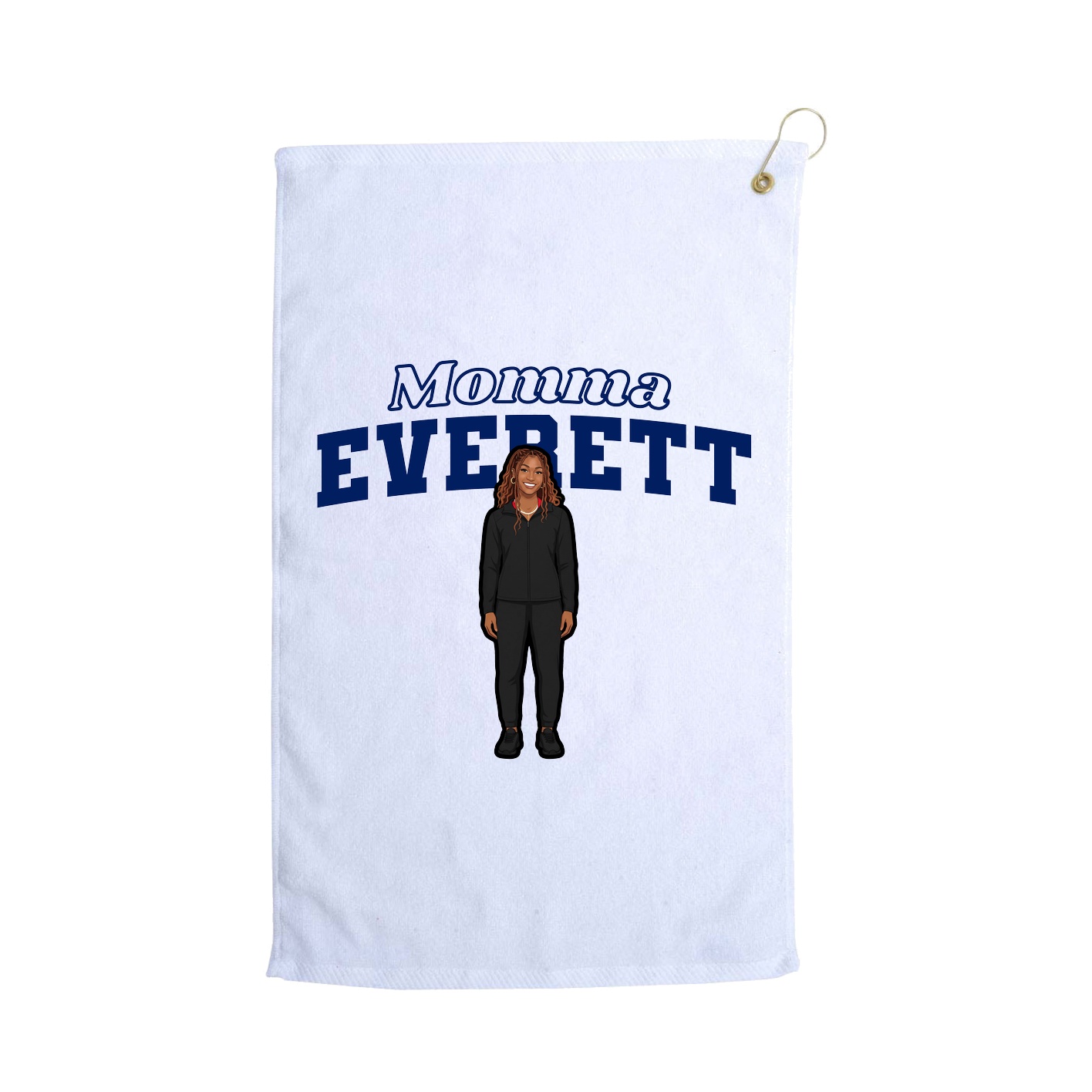 Golf Towel — Mothers Day Block in White