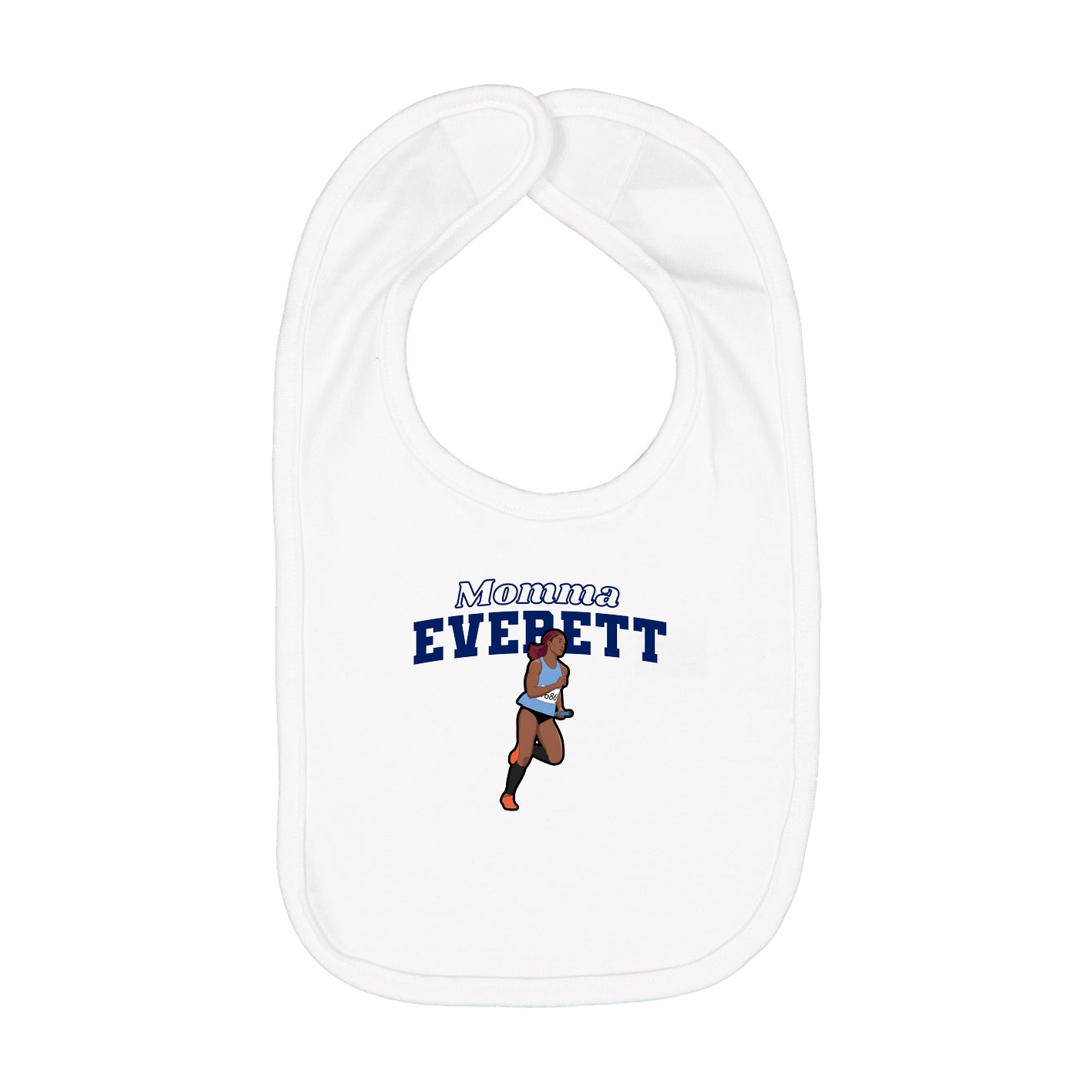 Infant Bib — Mothers Day Block in White