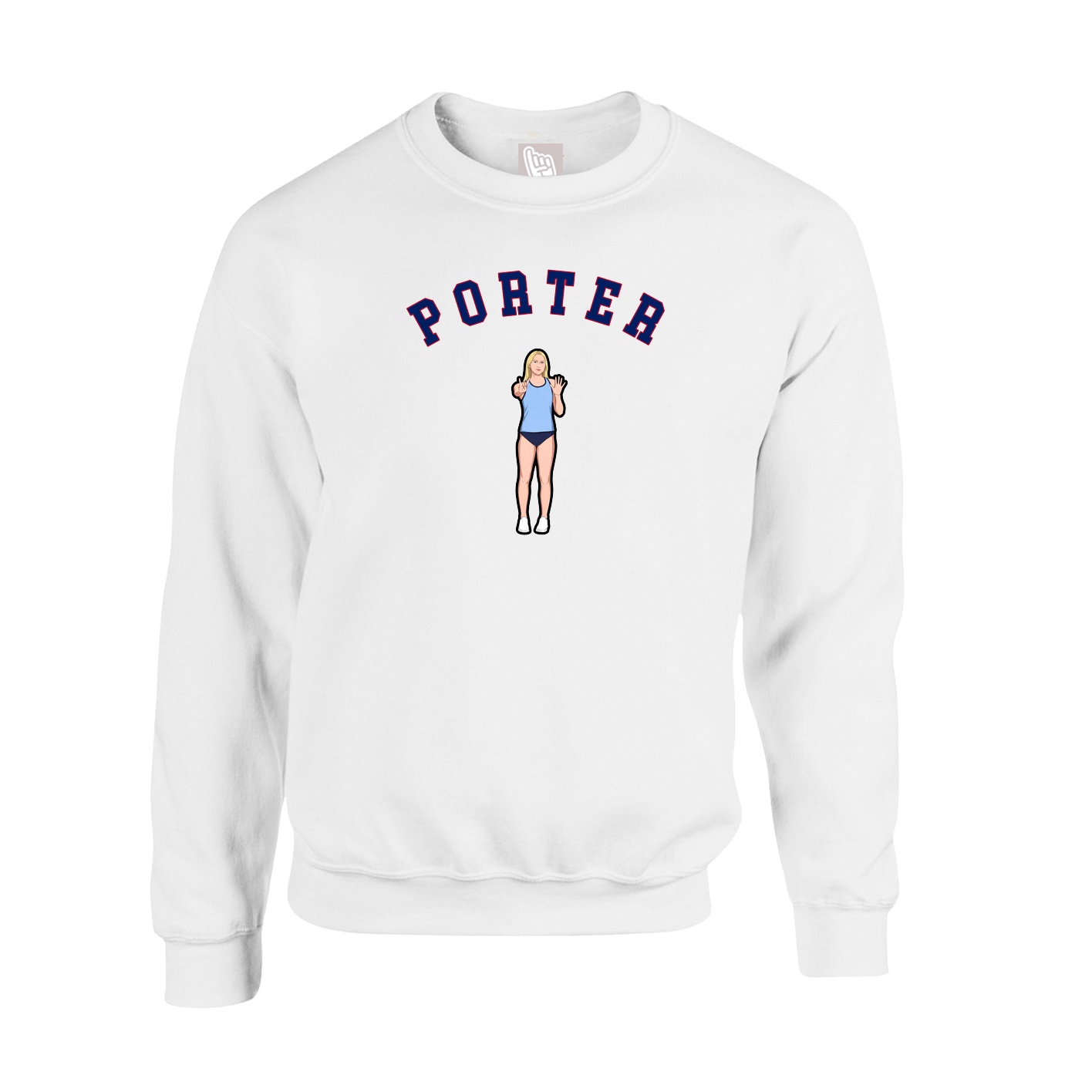 Fleece Crew — Shirsey Arch in White
