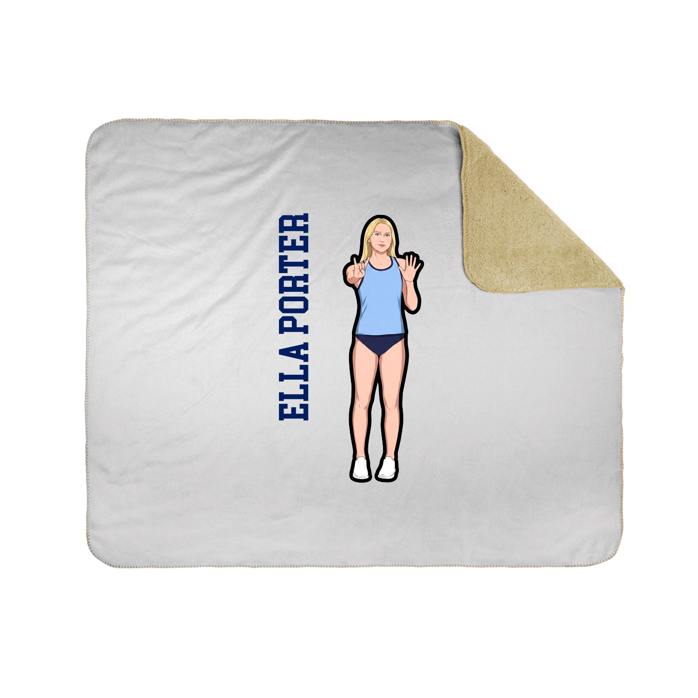 Throw Blanket — Name Vertical in White