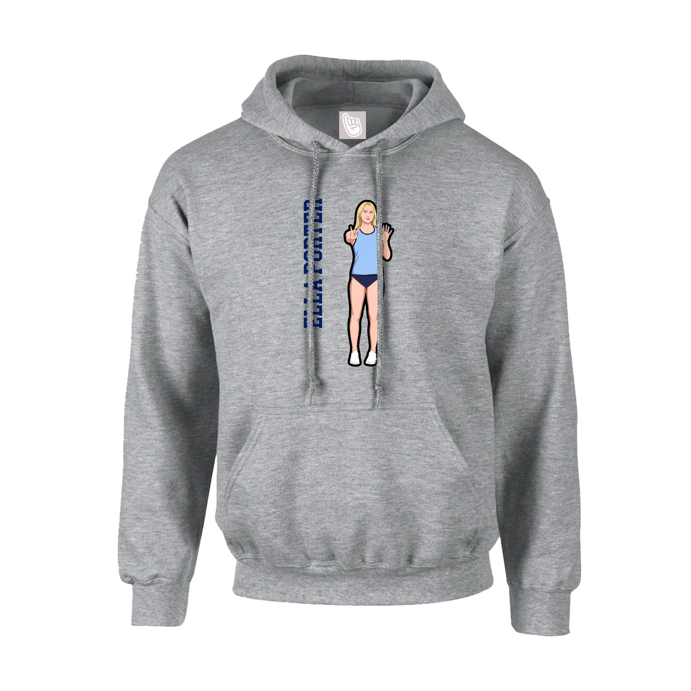 Hoodie — Name Vertical in Grey