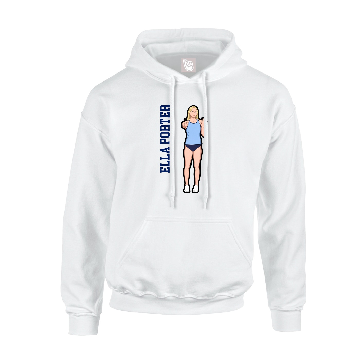 Hoodie — Name Vertical in White