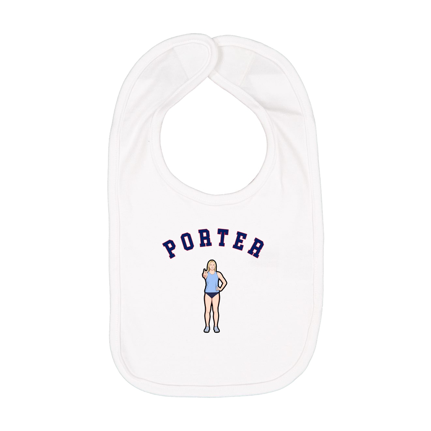 Infant Bib — Shirsey Arch in White
