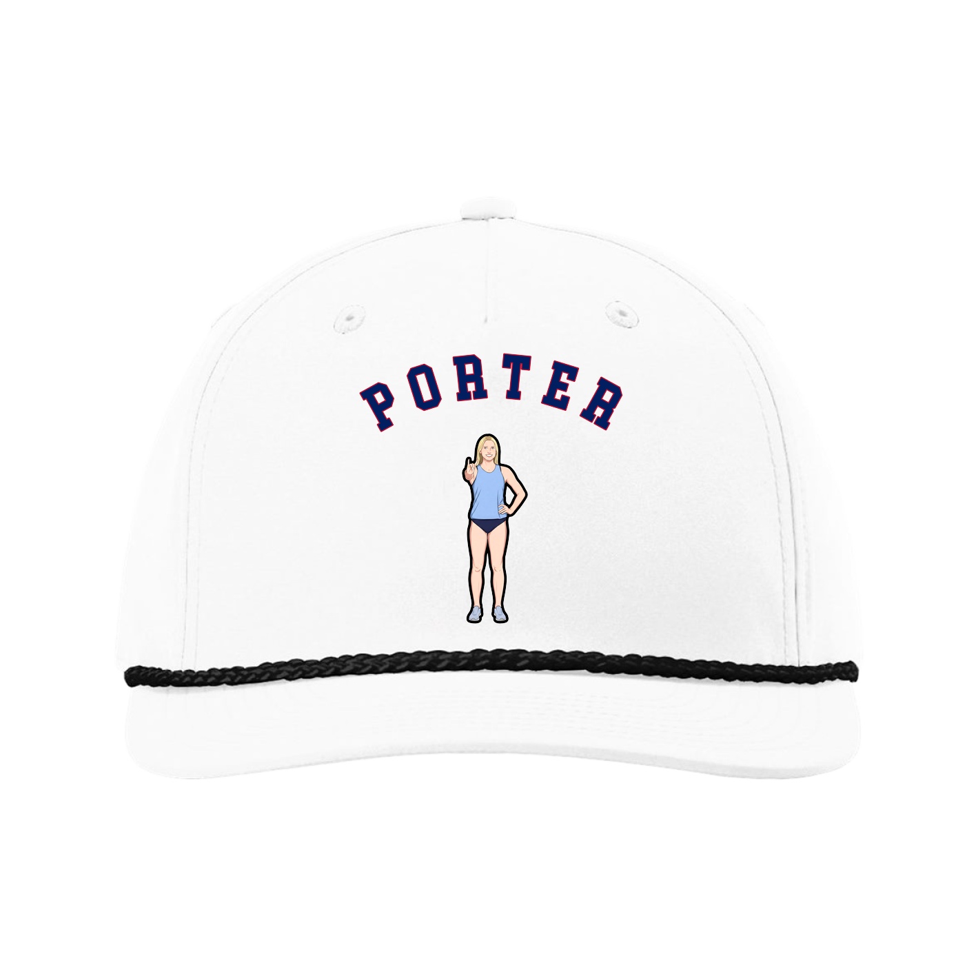 Five-Panel Classic Rope Cap — Shirsey Arch in White