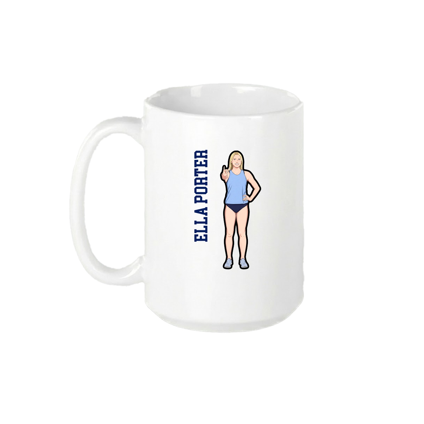 15oz Coffee Mug — Name Vertical in White