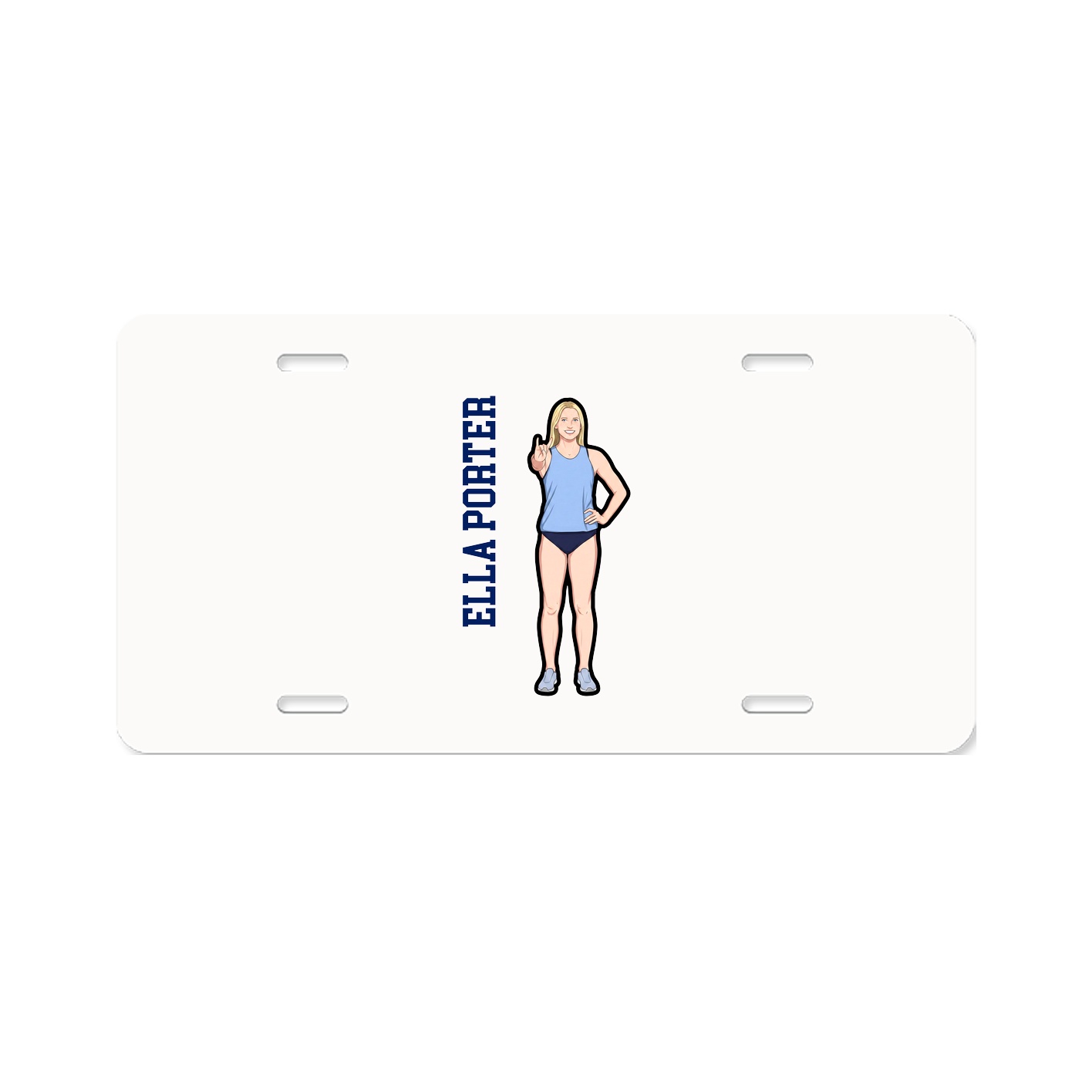 License Plate — Name Vertical in Classic