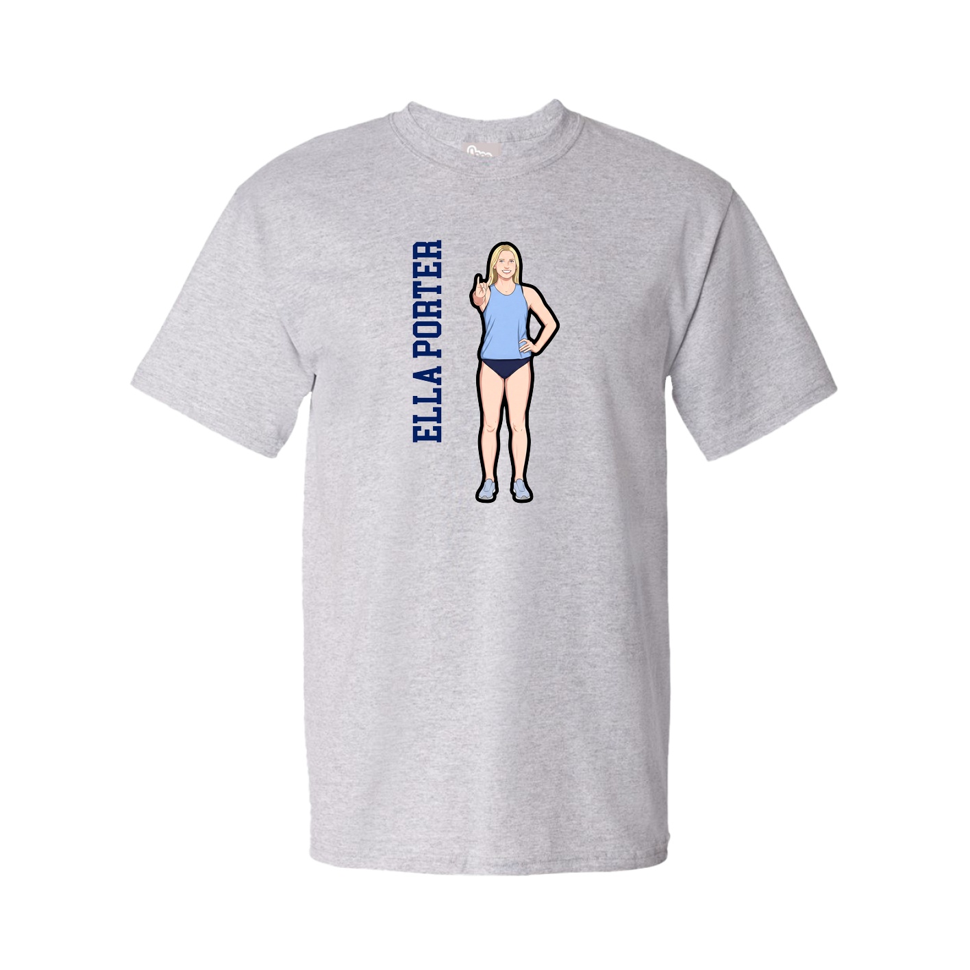 Youth Tee — Name Vertical in Grey