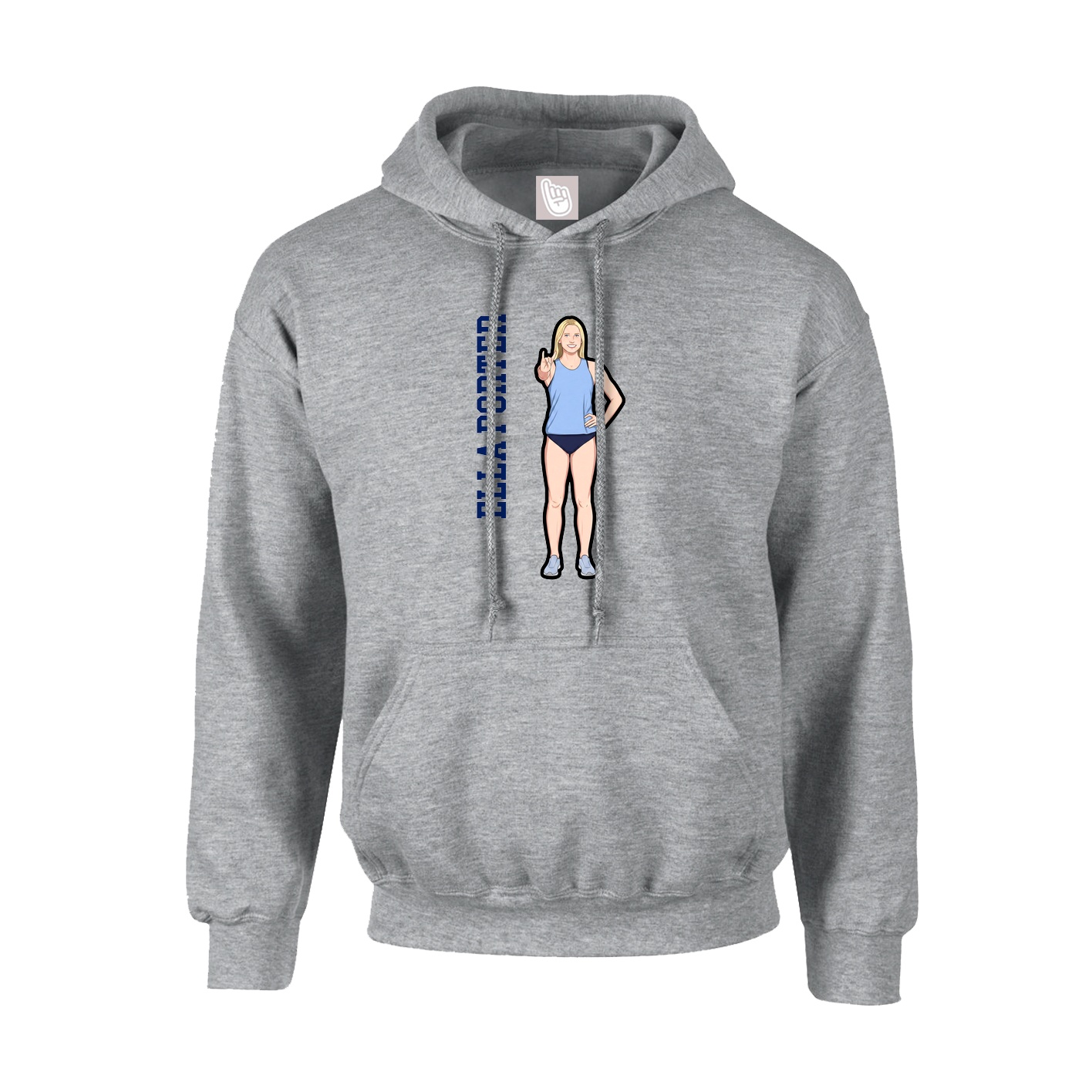 Youth Hoodie — Name Vertical in Grey