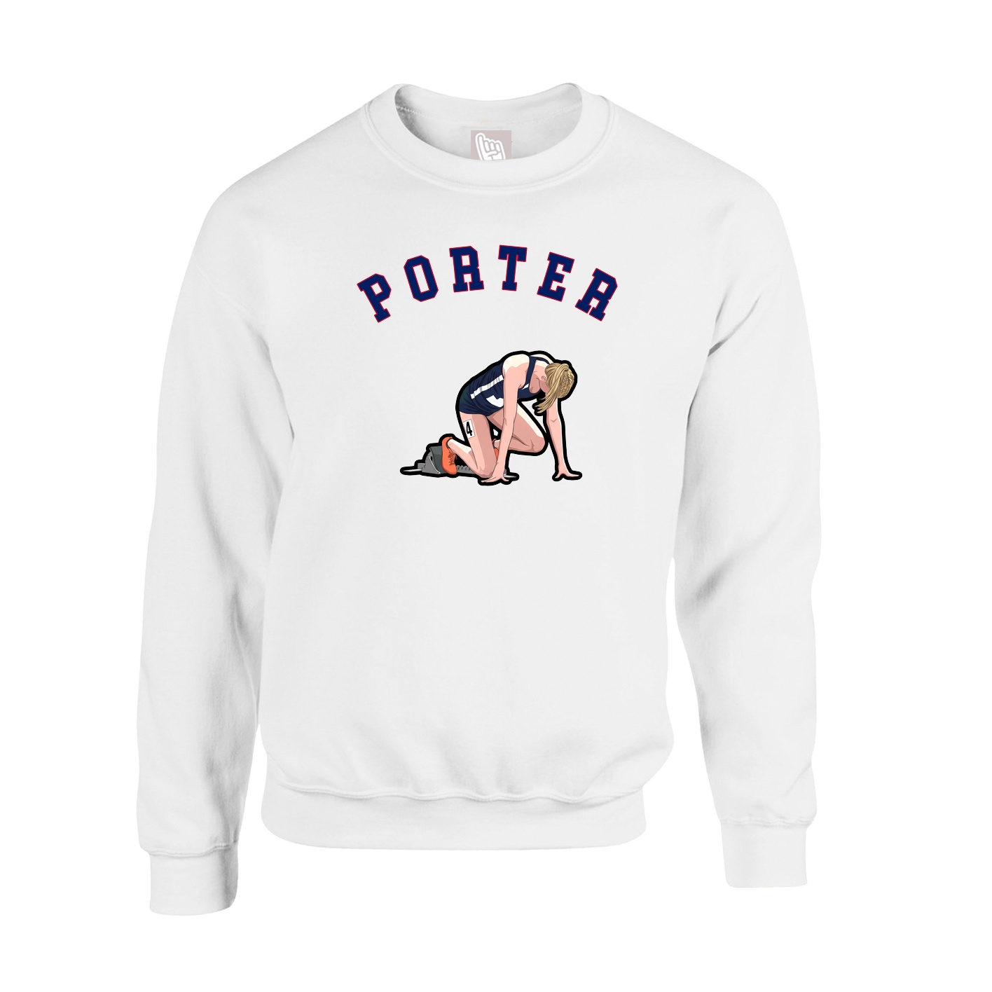 Fleece Crew — Shirsey Arch in White
