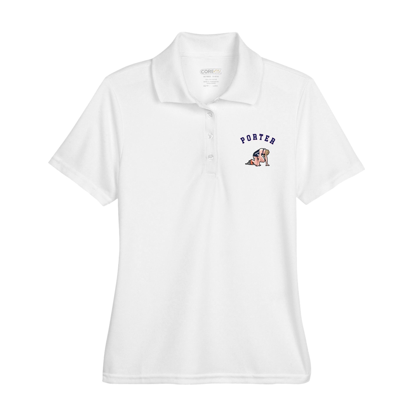 Womens Performance Polo — Shirsey Arch in White