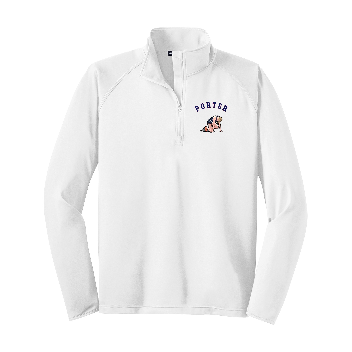 Q-Zip Pullover — Shirsey Arch in White