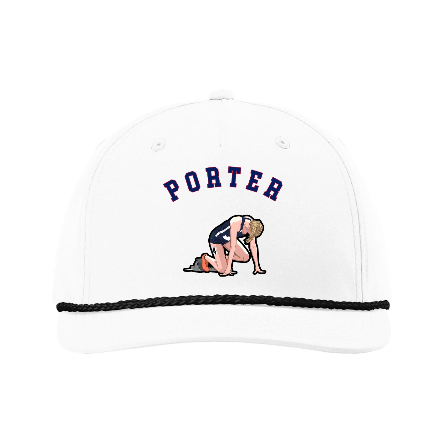 Five-Panel Classic Rope Cap — Shirsey Arch in White