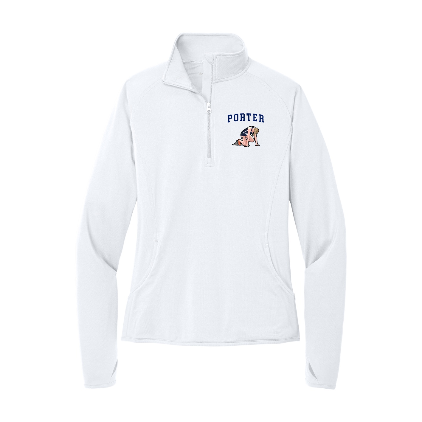 Women's Q-Zip Pullover — Shirsey in White