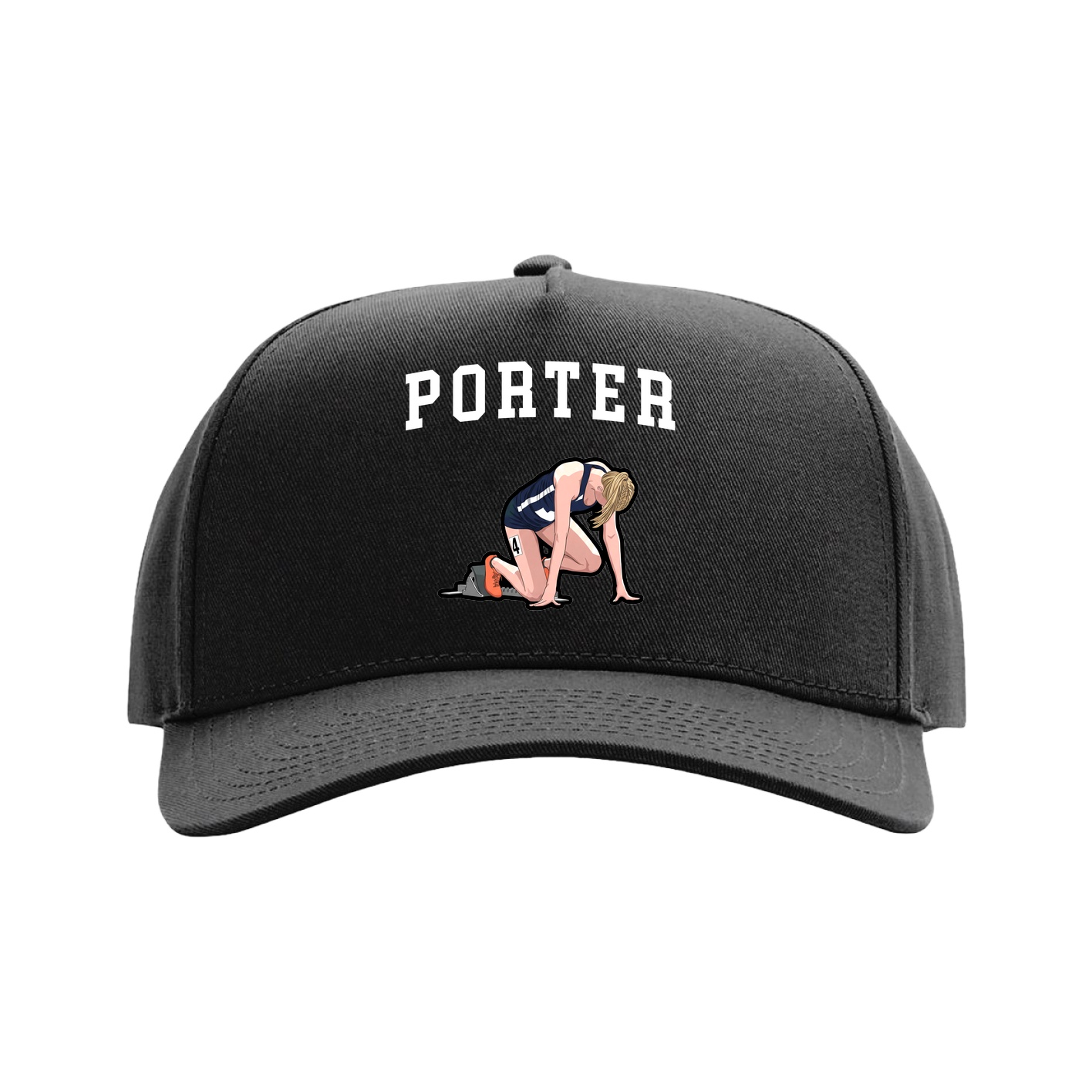 Full Fabric Five-Panel Champ Cap — Shirsey in Black