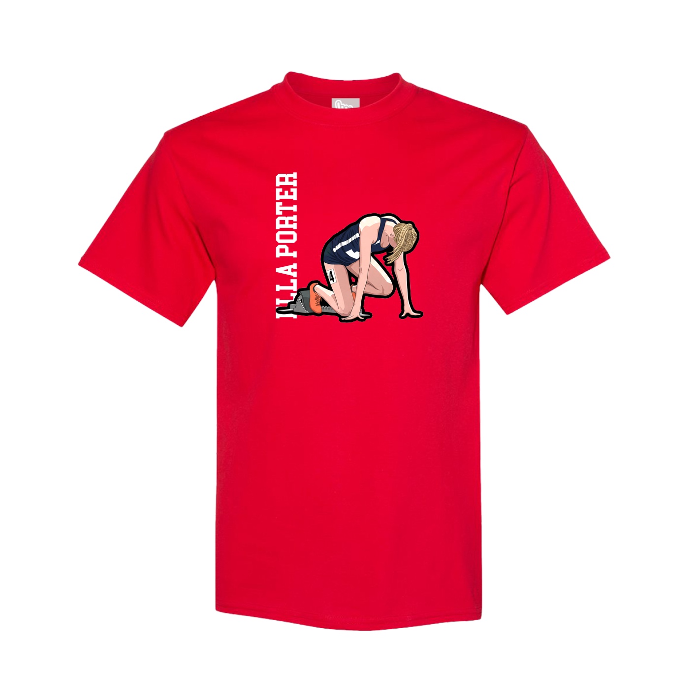 Youth Tee — Name Vertical in Red