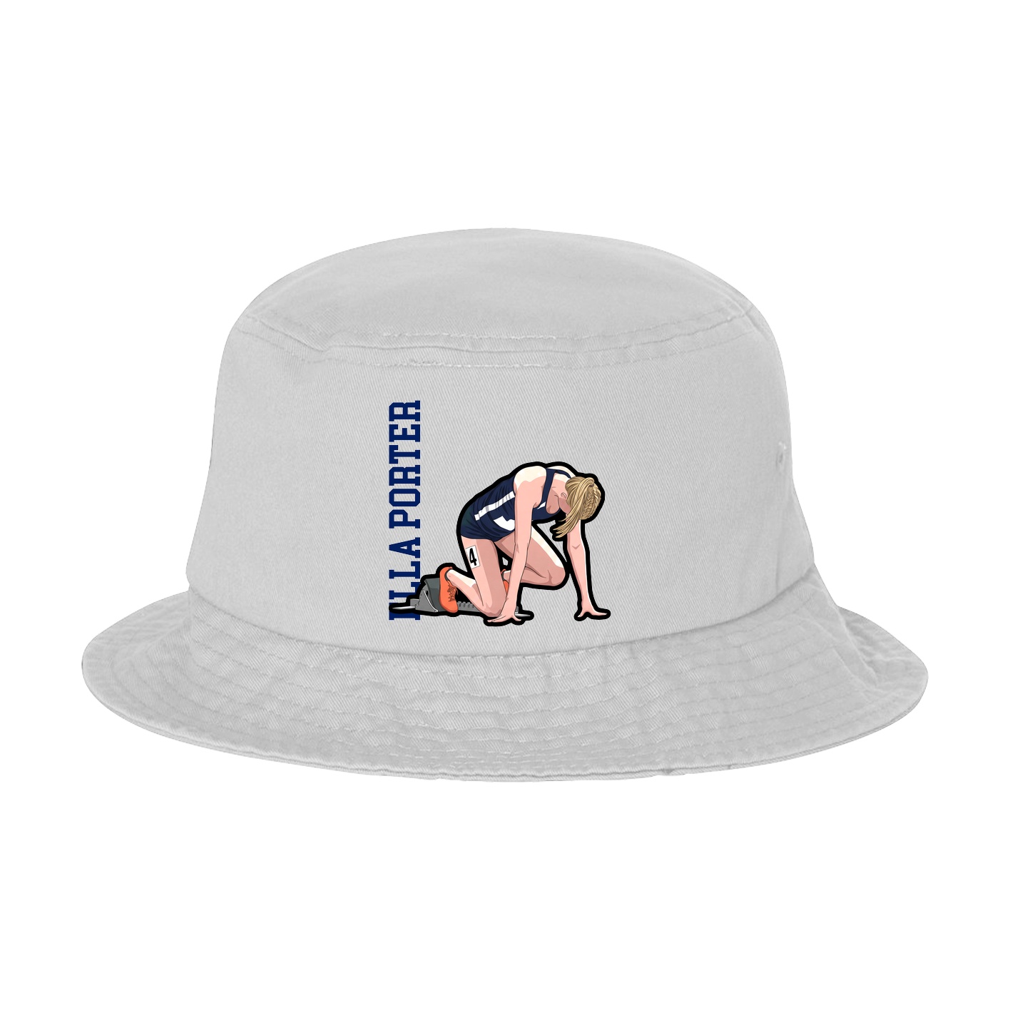 Bucket Cap — Name Vertical in White