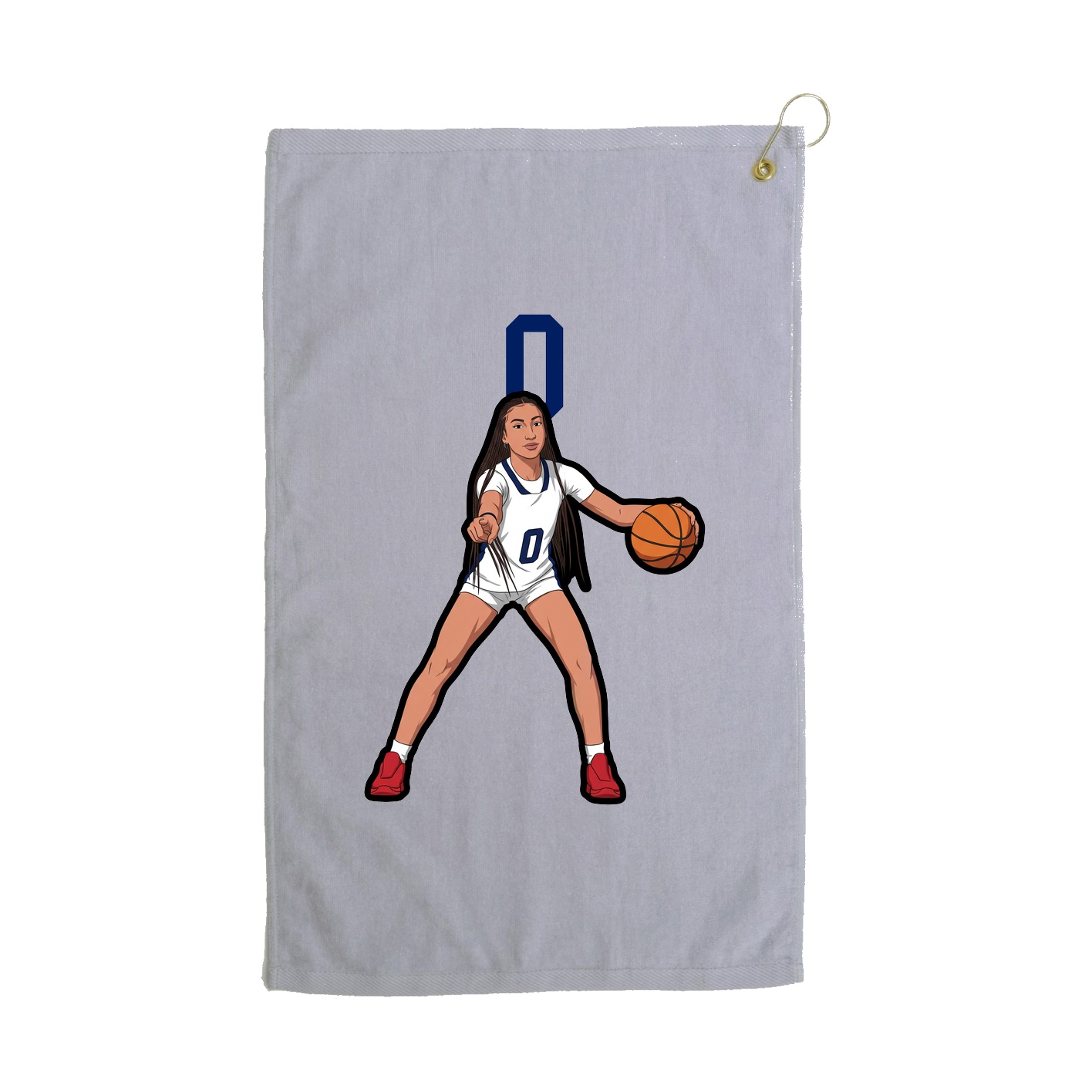 Golf Towel — Number Top in Grey