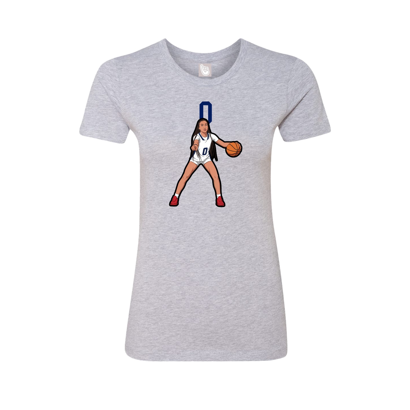 Fitted Women's Tee — Number Top in Grey