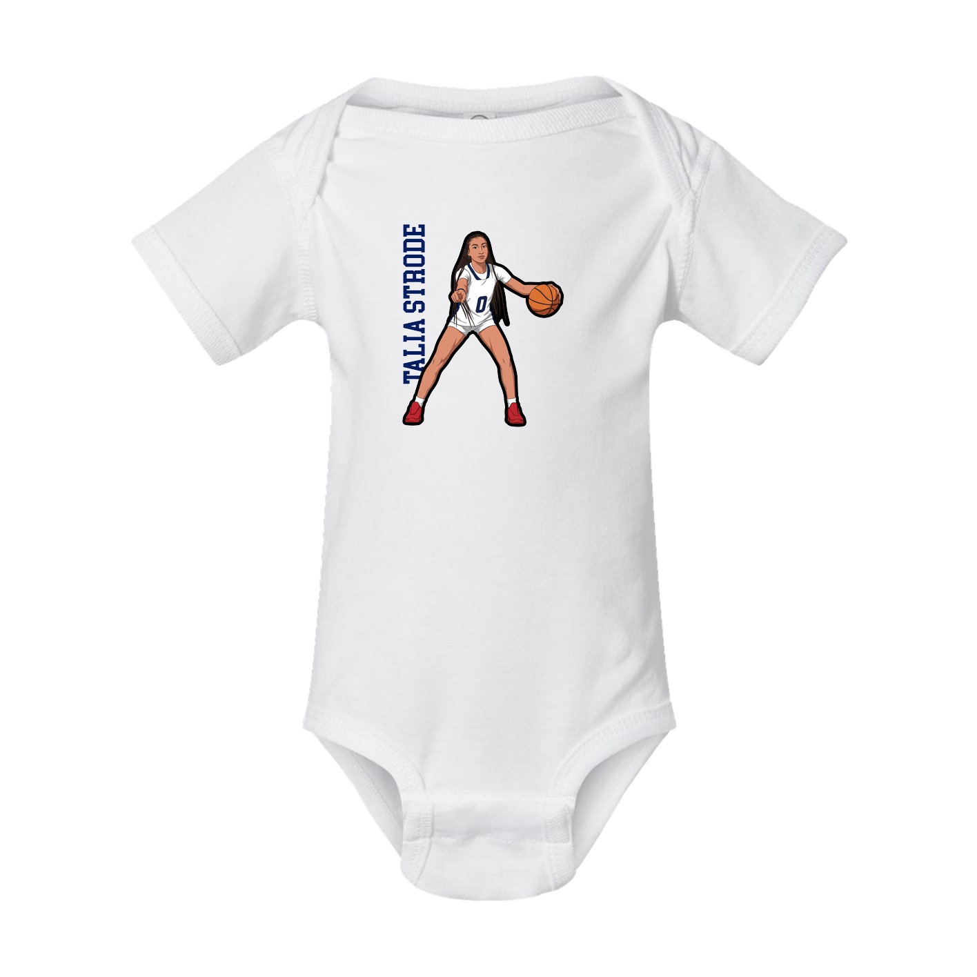 Baby Onesie — Name Vertical in White
