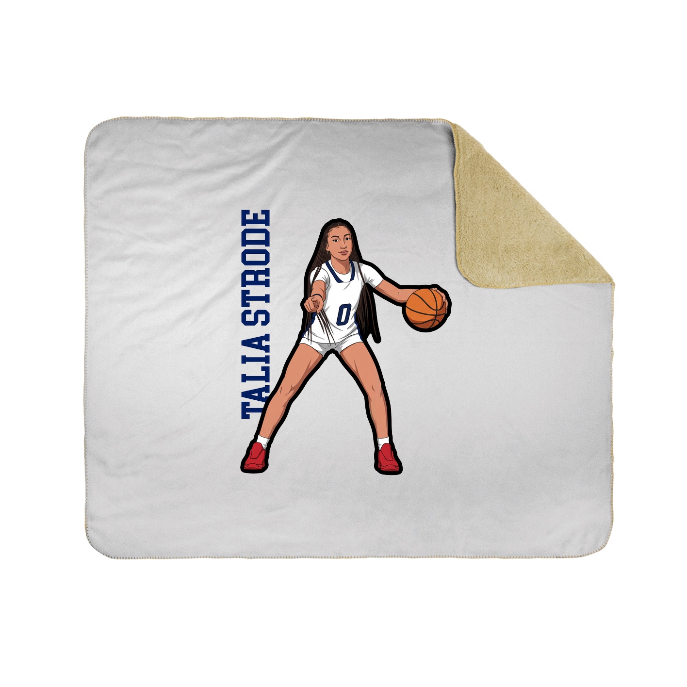 Throw Blanket — Name Vertical in White