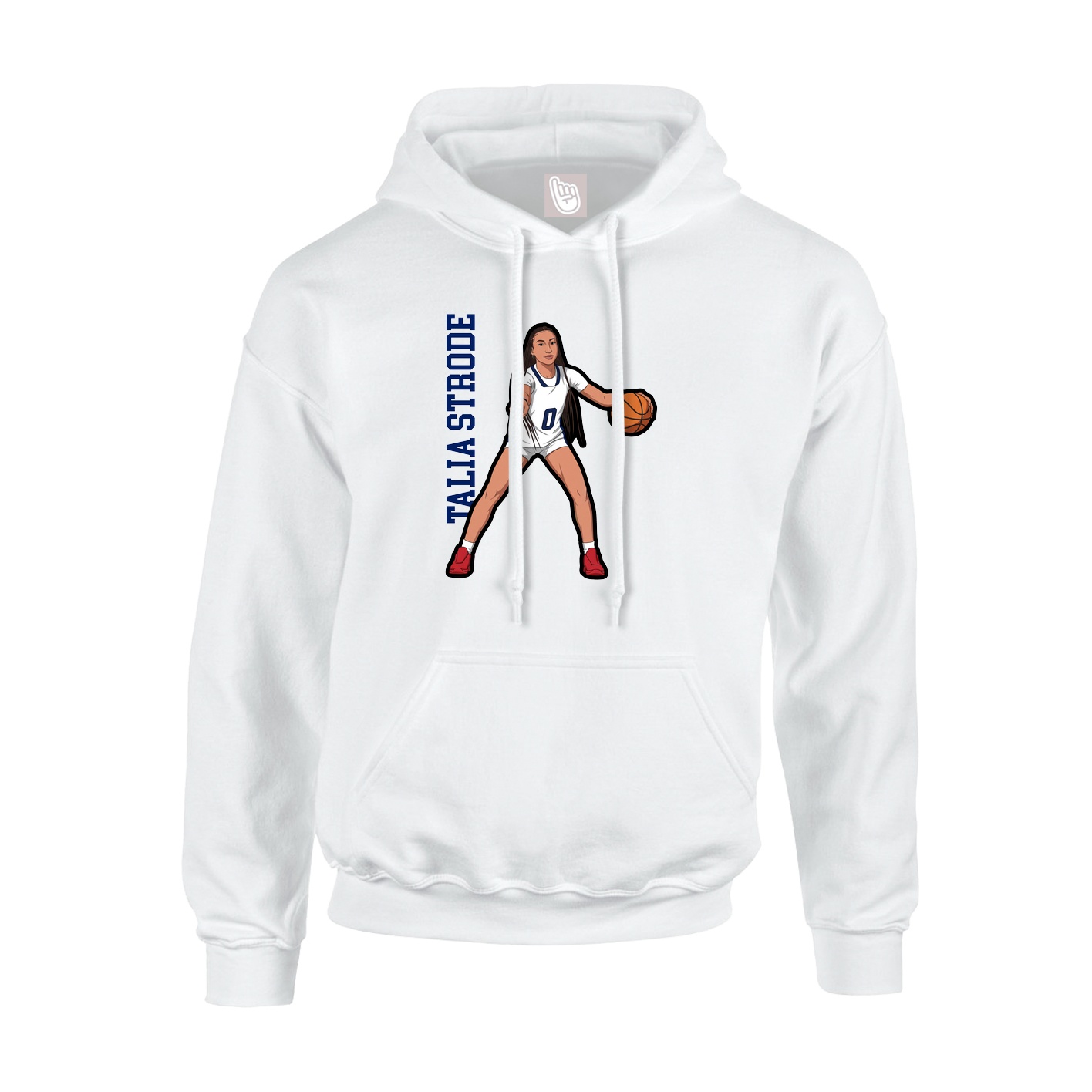 Youth Hoodie — Name Vertical in White