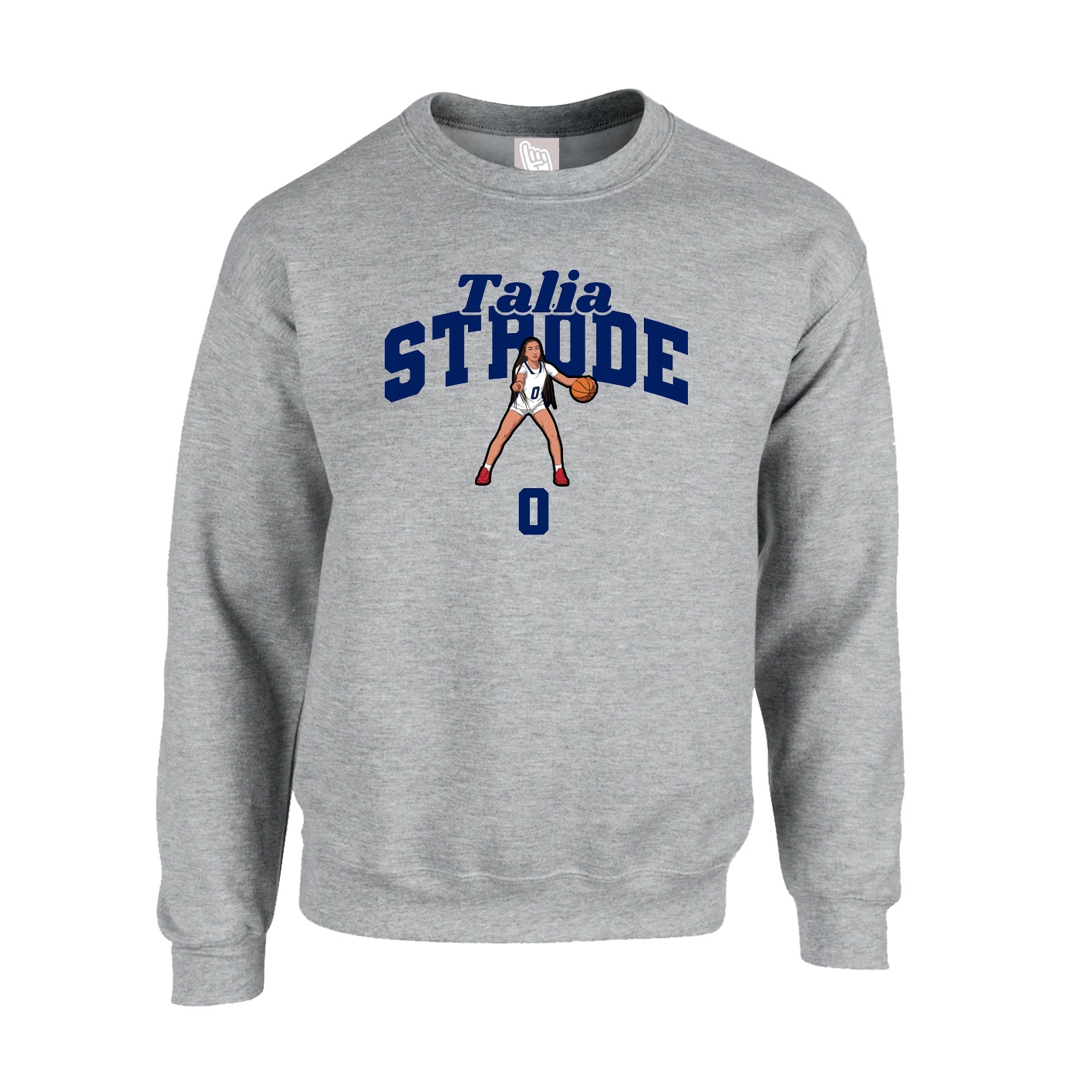 Fleece Crew — Signature Arch in Grey