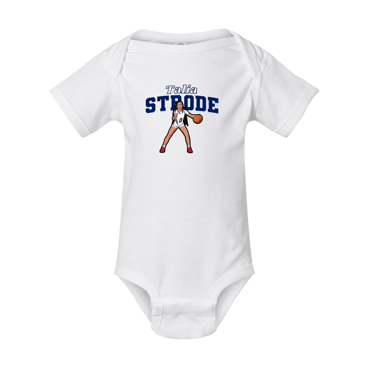 Baby Onesie — Name Arch in White