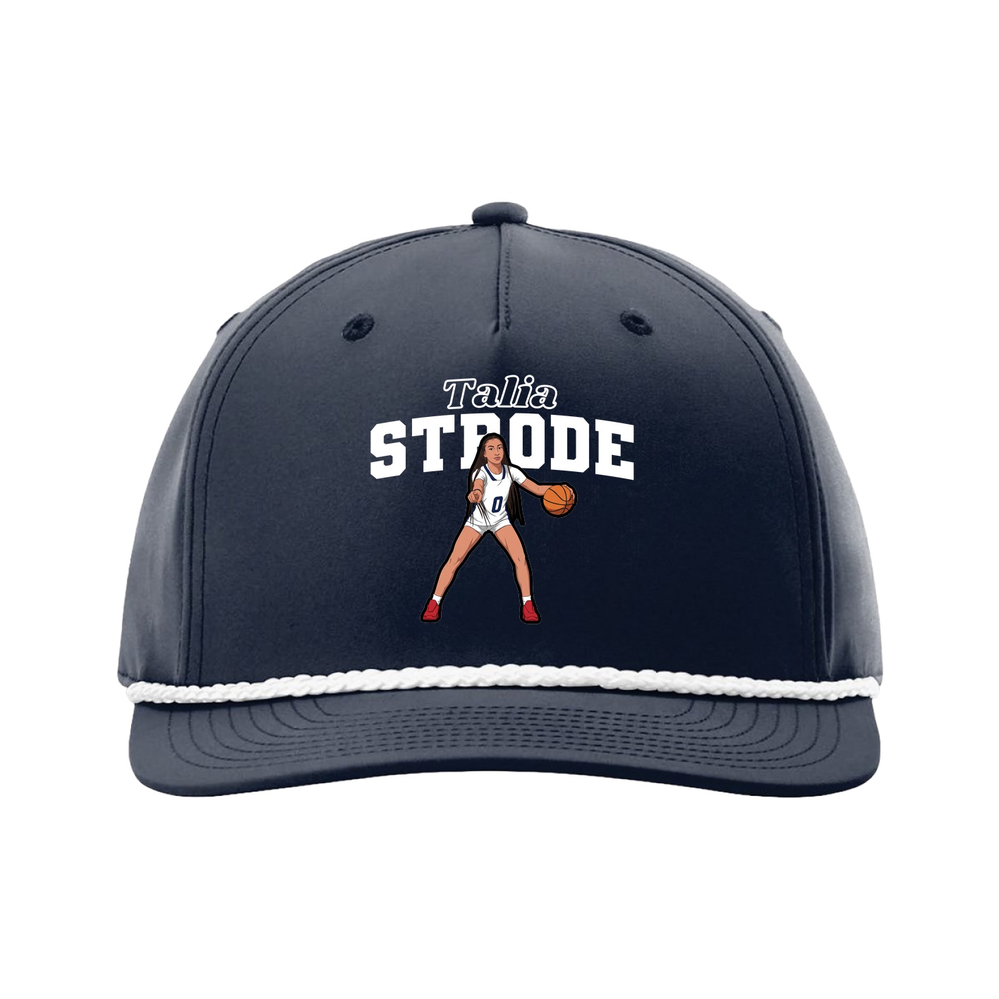 Five-Panel Classic Rope Cap — Name Arch in Navy