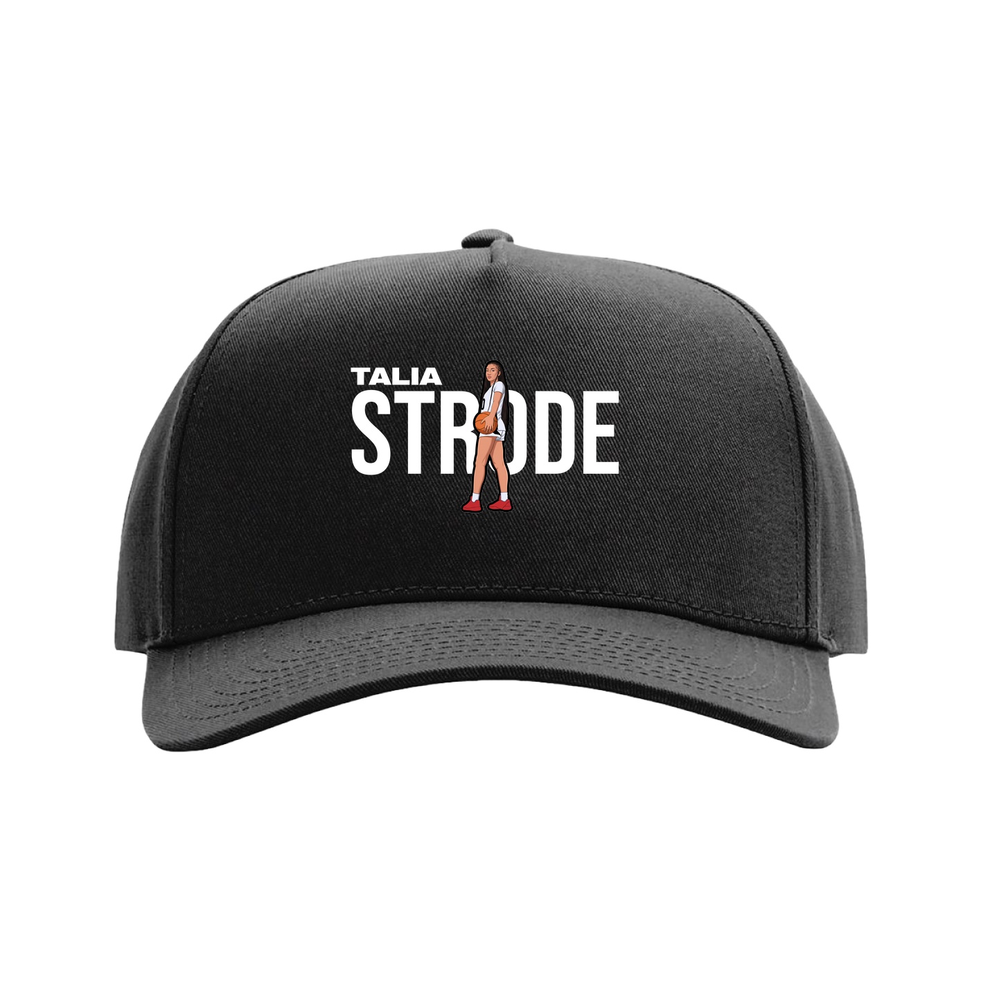 Full Fabric Five-Panel Champ Cap — Player Name in Black