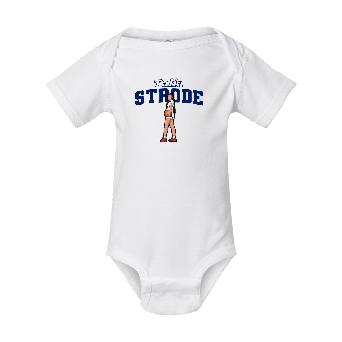 Baby Onesie — Name Arch in White
