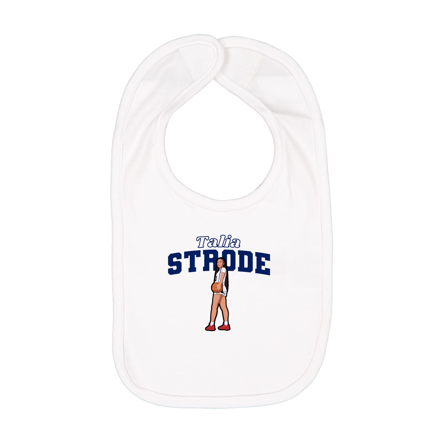 Infant Bib — Name Arch in White