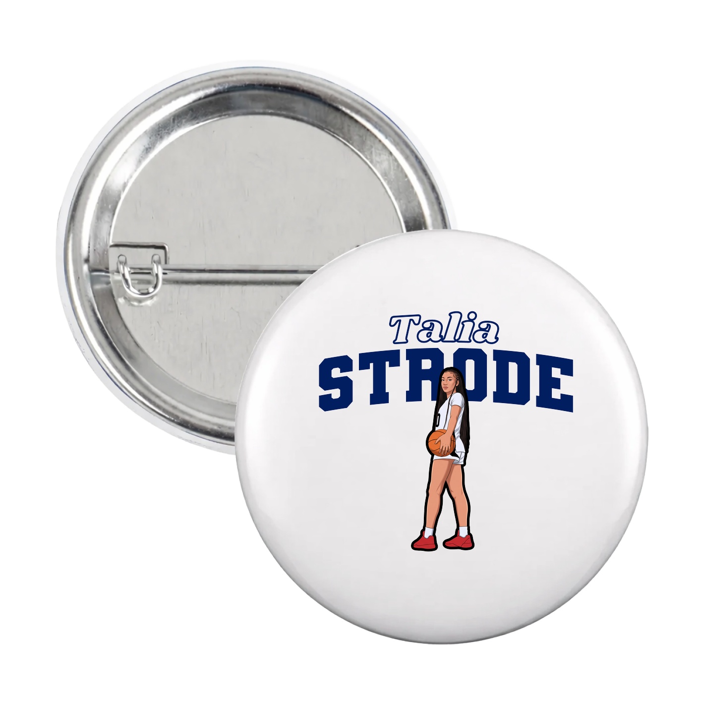 Game Day Button — Name Arch in White