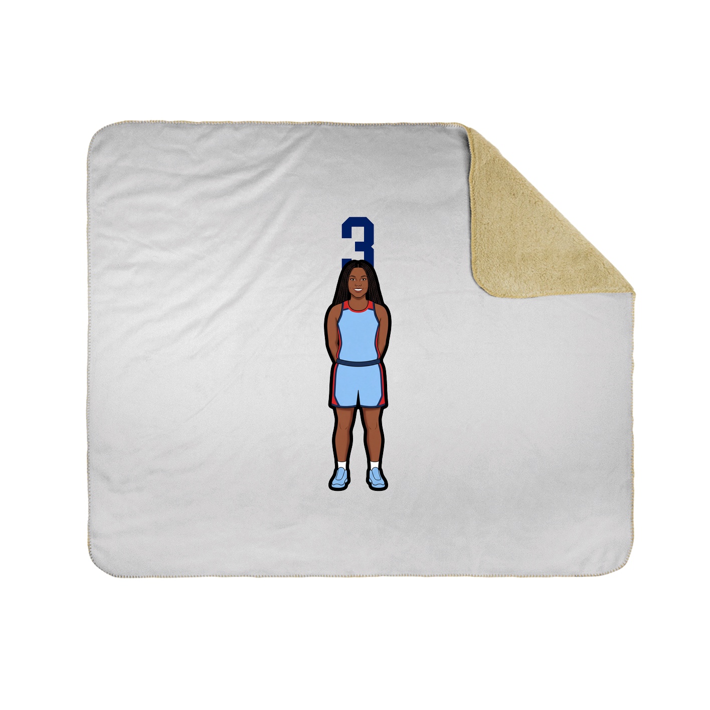 Throw Blanket — Number Top in White