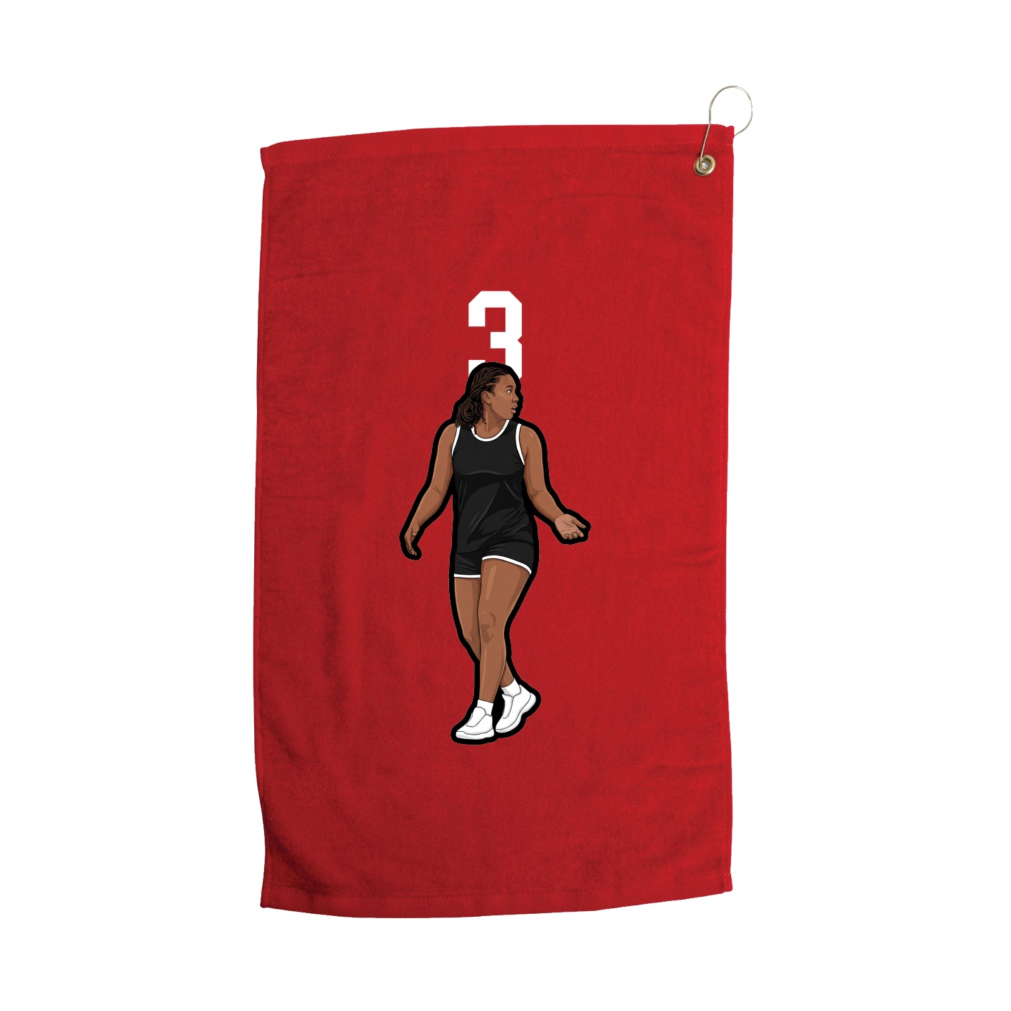 Golf Towel — Number Top in Red