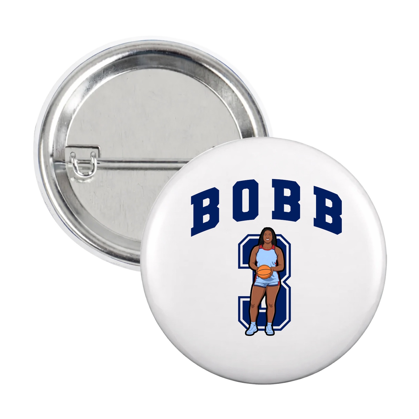 Game Day Button — Number in White