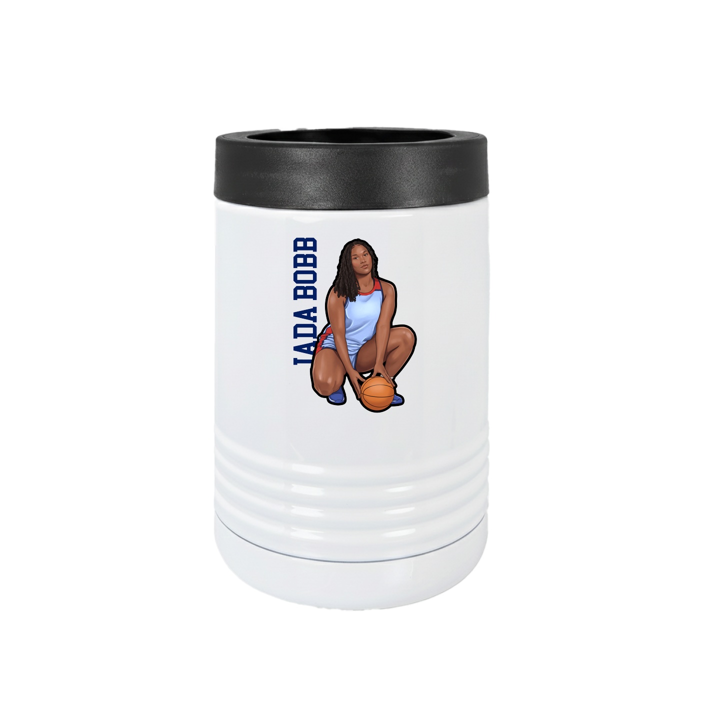 Beverage Holder — Name Vertical in White