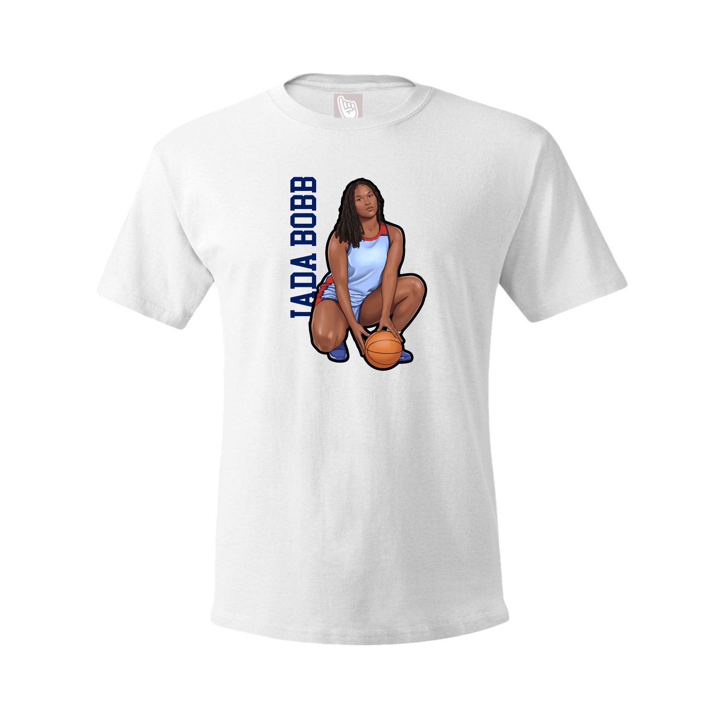 Youth Tee — Name Vertical in White