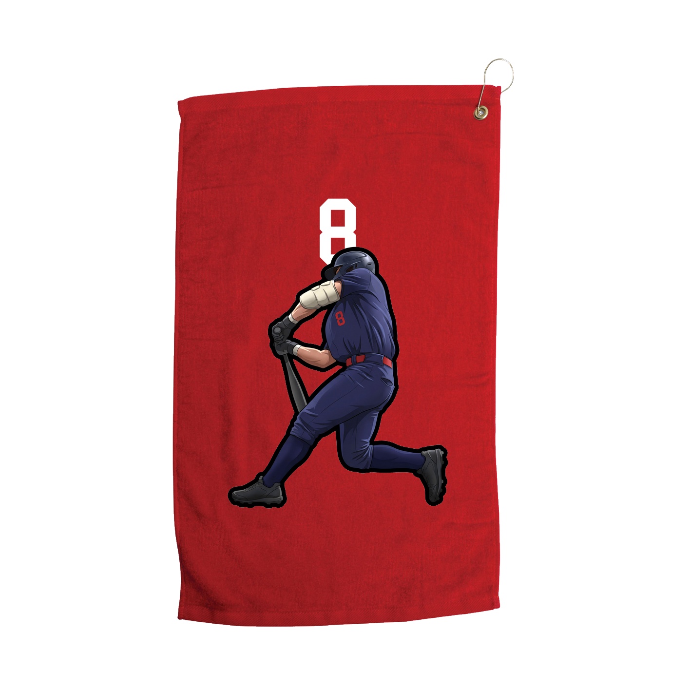 Golf Towel — Number Top in Red