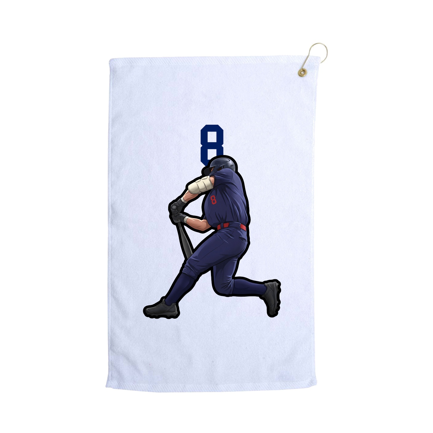 Golf Towel — Number Top in White