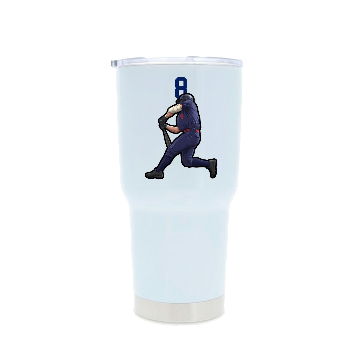 30oz Stainless Steel Tumbler — Number Top in White