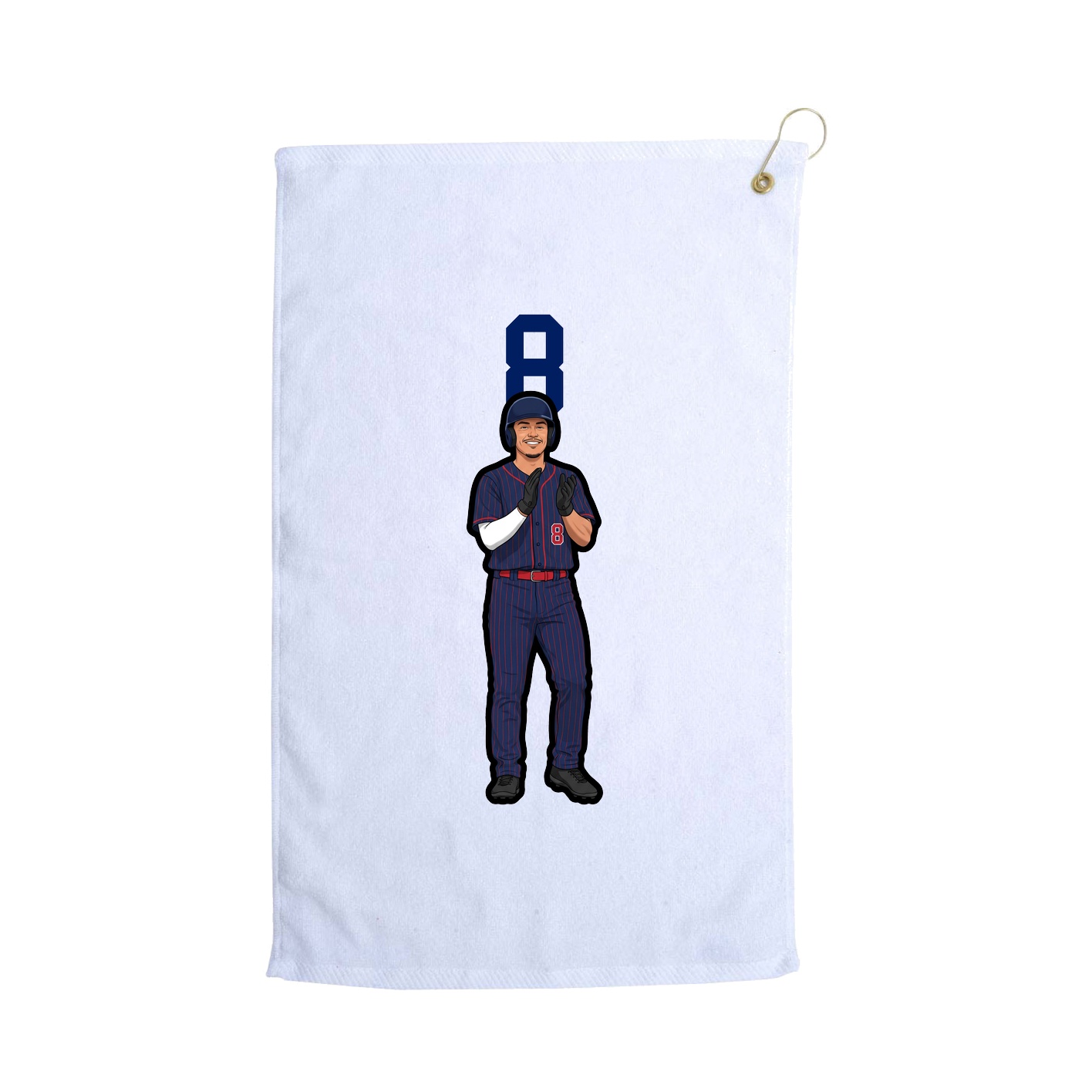 Golf Towel — Number Top in White