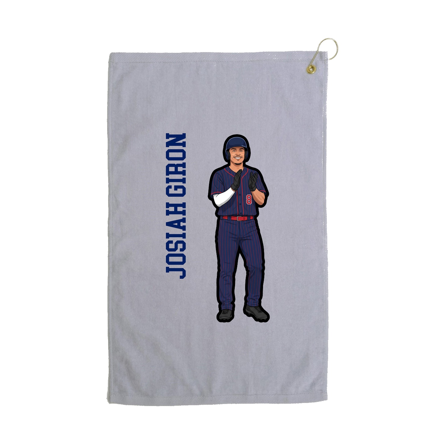 Golf Towel — Name Vertical in Grey