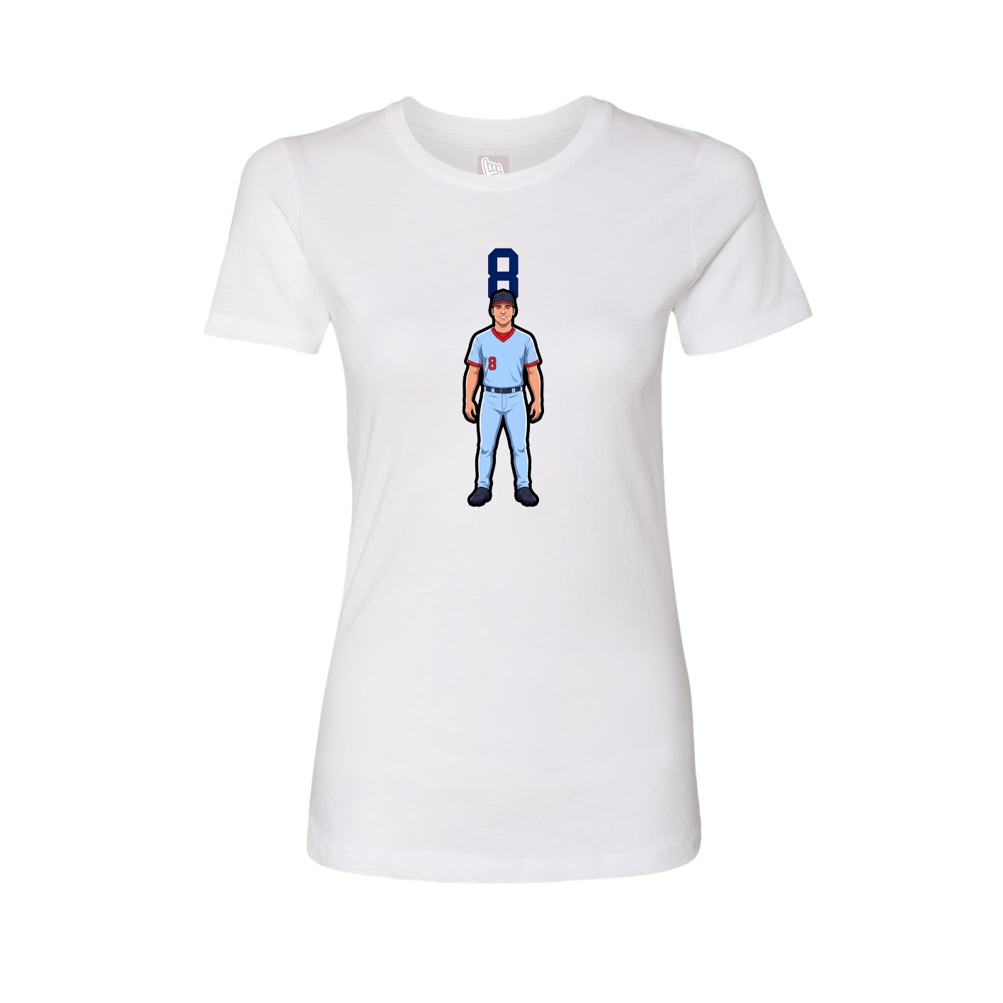 Fitted Women's Tee — Number Top in White