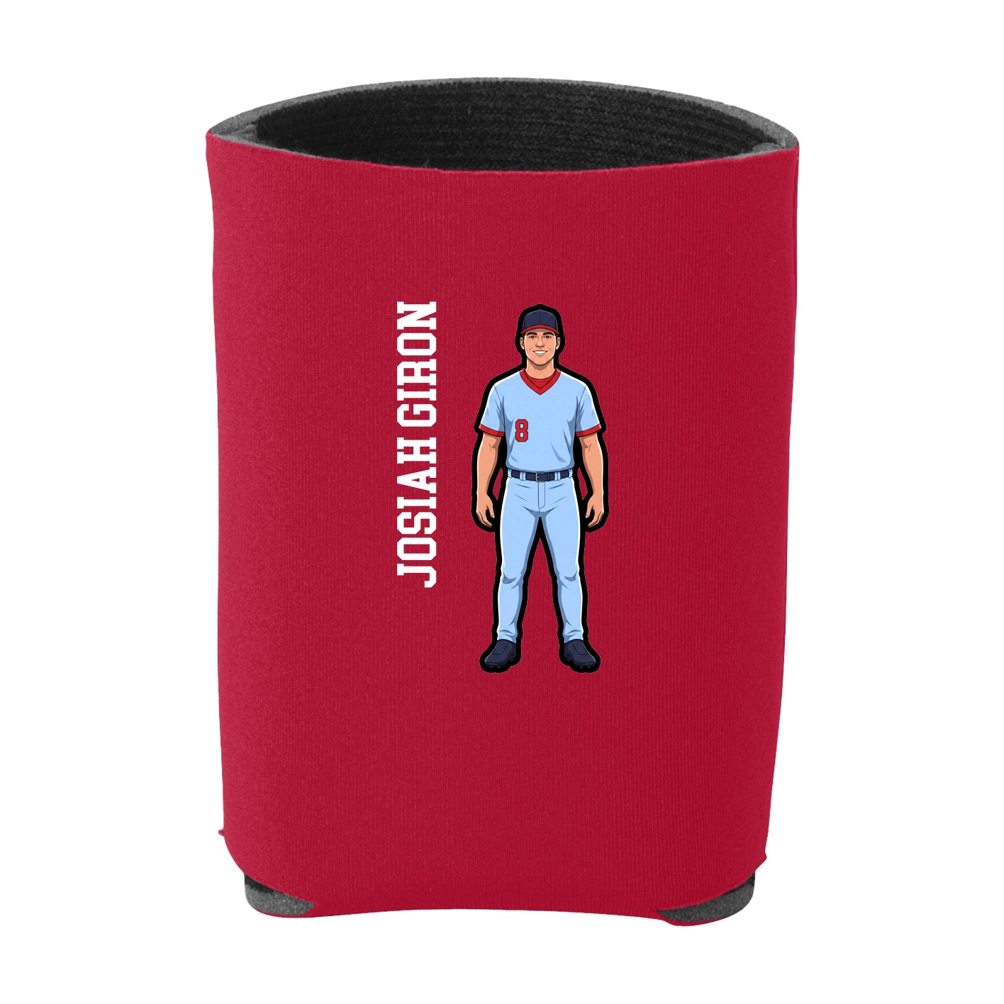 Can Holder — Name Vertical in Red