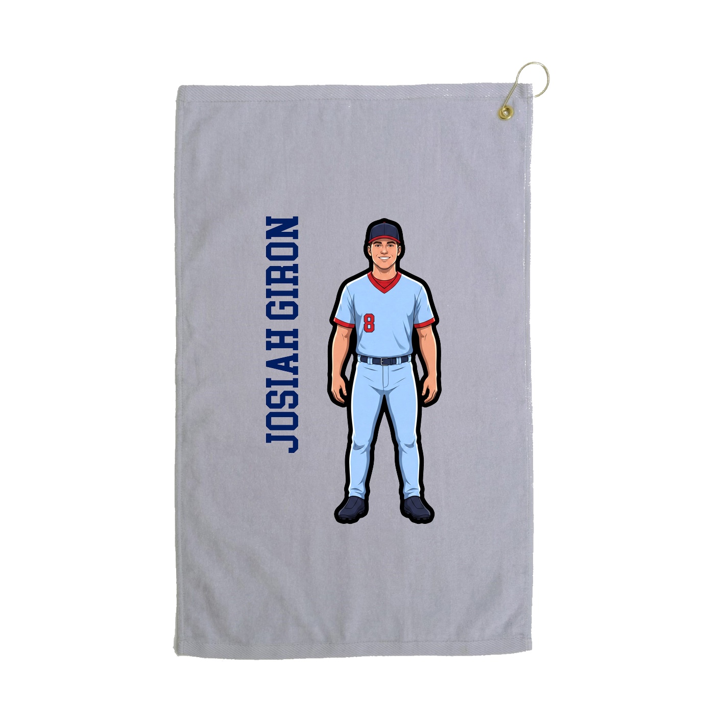 Golf Towel — Name Vertical in Grey