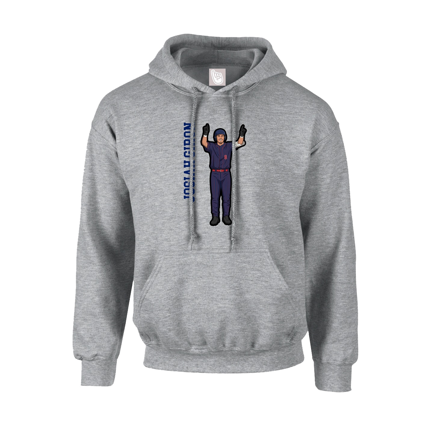 Hoodie — Name Vertical in Grey