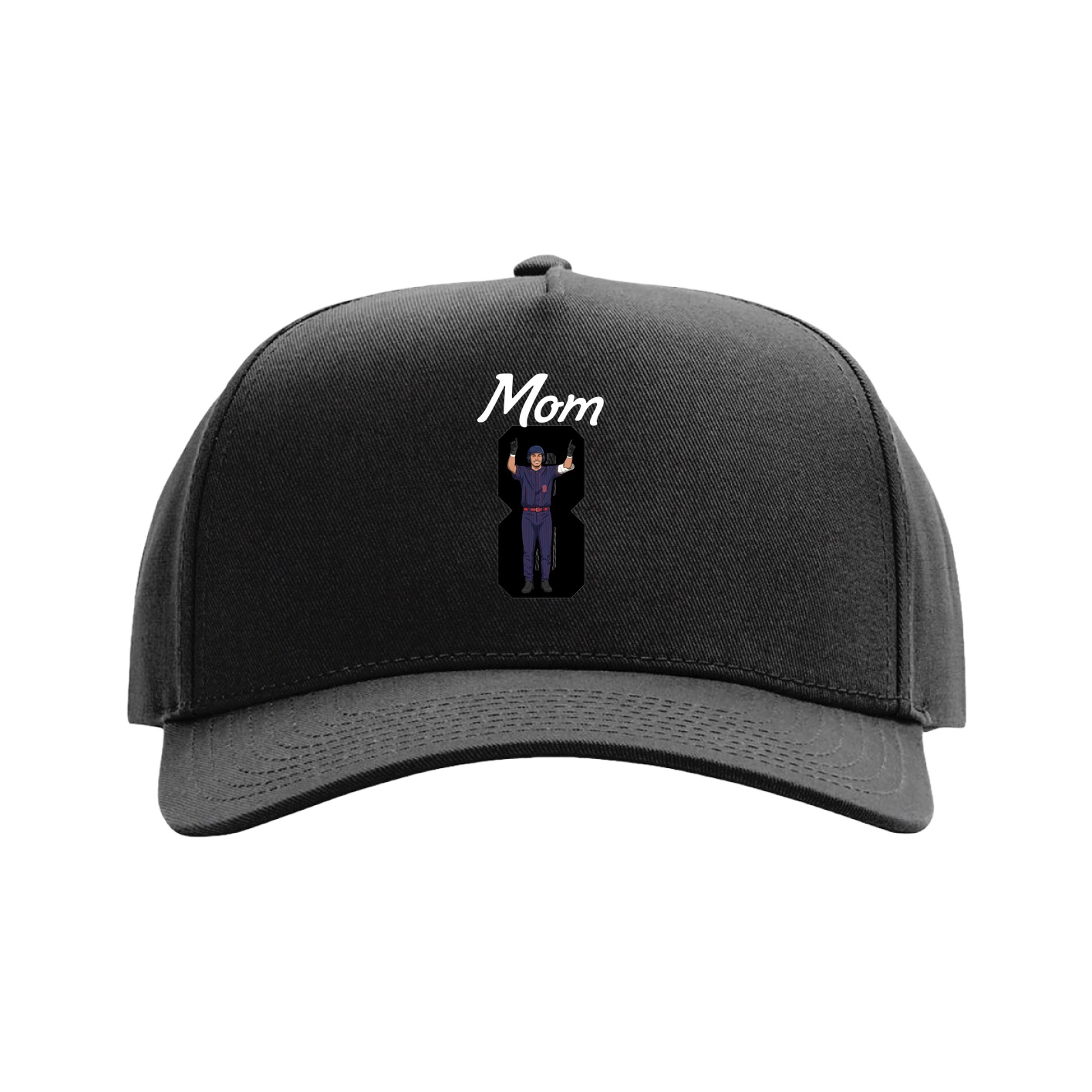 Full Fabric Five-Panel Champ Cap — Mothers Day Shirsey in Black