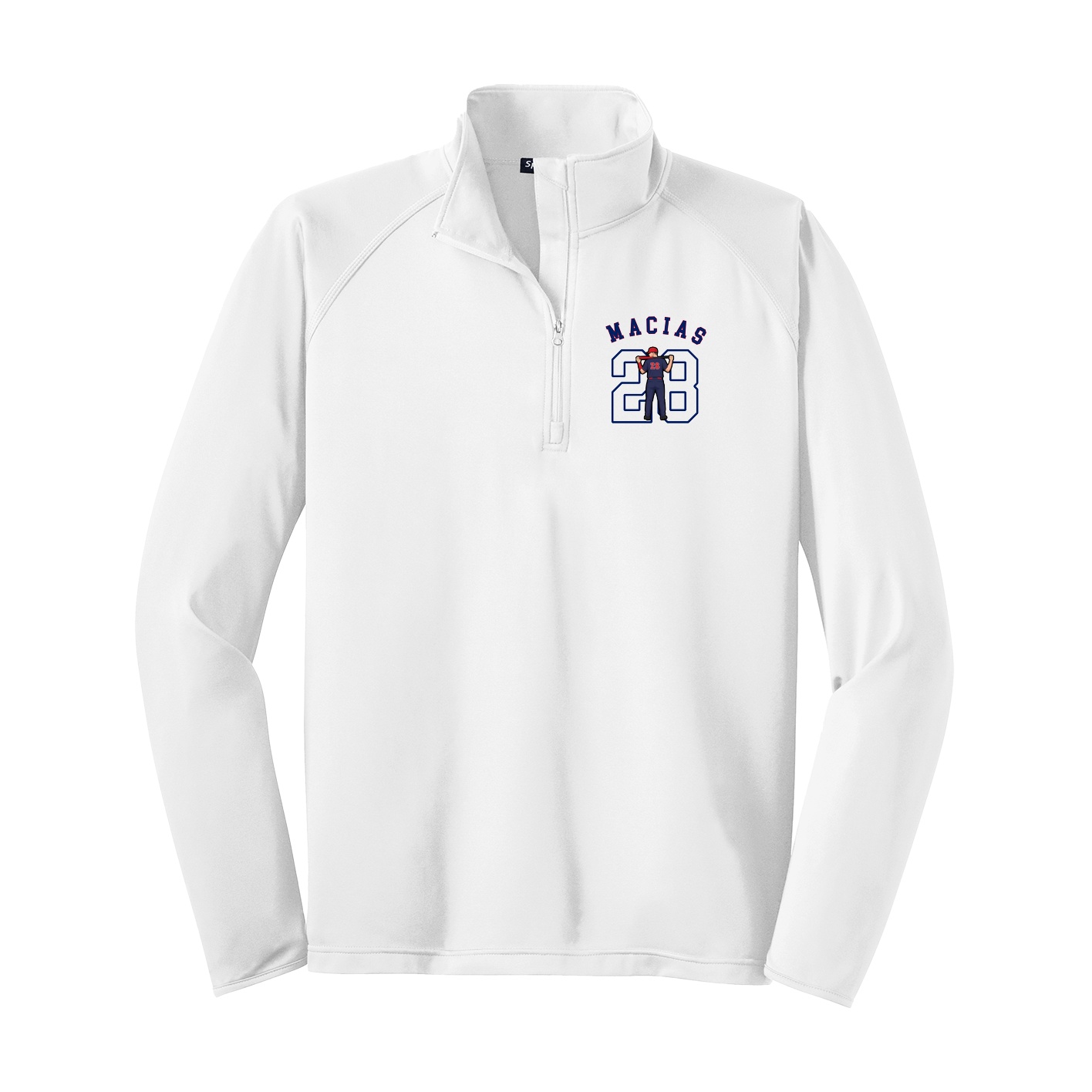 Q-Zip Pullover — Shirsey Arch in White