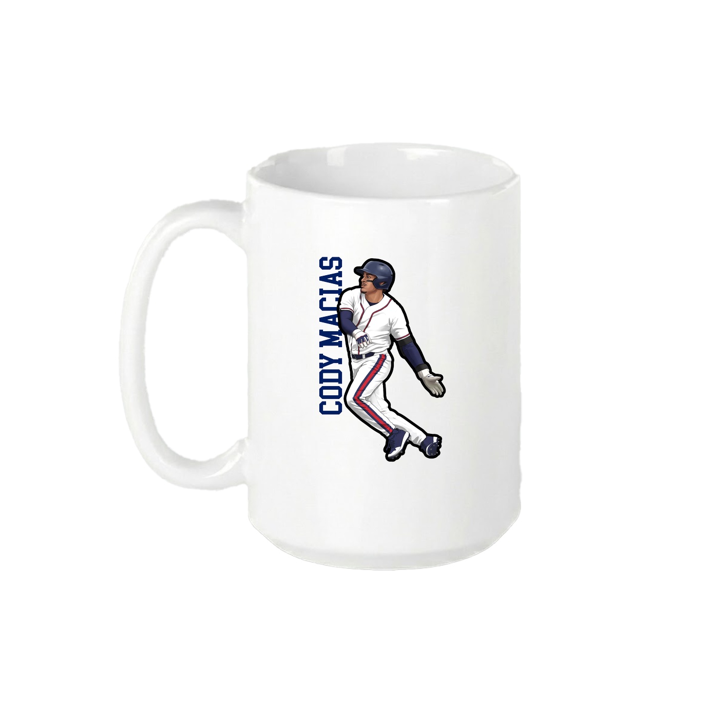 15oz Coffee Mug — Name Vertical in White
