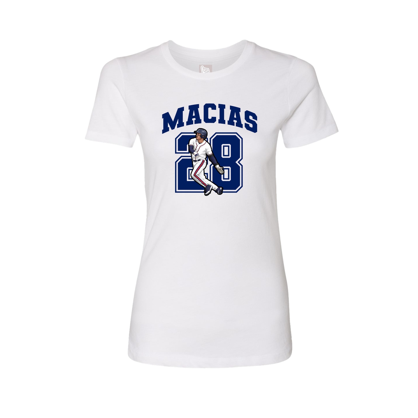 Fitted Women's Tee — Number in White